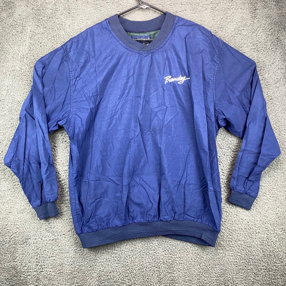 Vtg Swingster Blue Pullover Windbreaker Jacket Men Size L Golf Lightweight Nylon